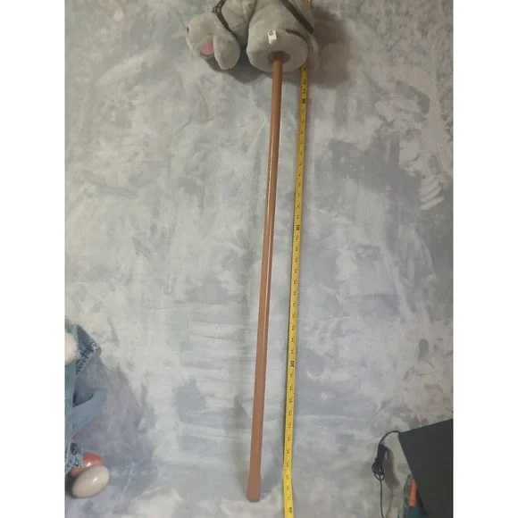 Vintage 1991 Great American Fun Corp Grey Plush Stick Hobby Horse Toy w/ Sounds - Picture 4 of 9